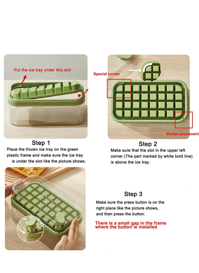 MIXDE - Ice Cube Tray 64 Grids Ice Tray with Lid Easy-release Ice Cube Molds Ice Cube Trays for Freezer BPA Free Pressing Ice Cube Maker Ice Maker Tray with Bin for Beverage Coffee Fruit Yogurt - Image 1