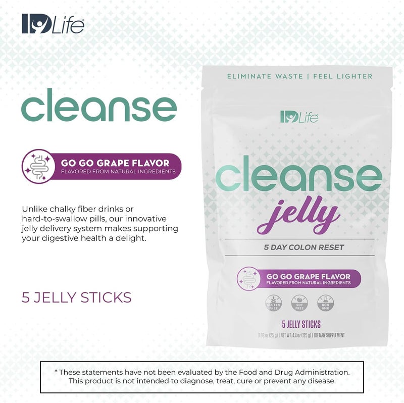 IDLife جيل تنظيف IDLife  هلام البرقوق وعصير التفاح ألياف بروبيوتيك لصحة الأمعاء الانتظام دعم العافية  6 جرام ألياف لكل عصا  5 عصي هلام - Image 3