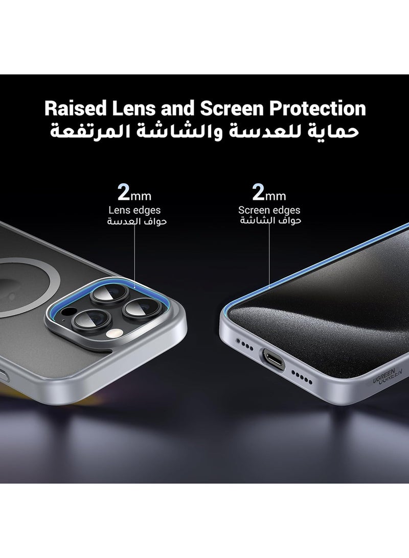 Ugreen iPhone 15 Pro Max Magsafe Case 【N52 Stronger Magnets】【Shockproof Military-Grade Protection】Anti-Fingerprints Anti-Scratch, Never Yellowing Slim Magnetic iPhone 15 Pro Max Cover 6.7 inch Grey - Image 5