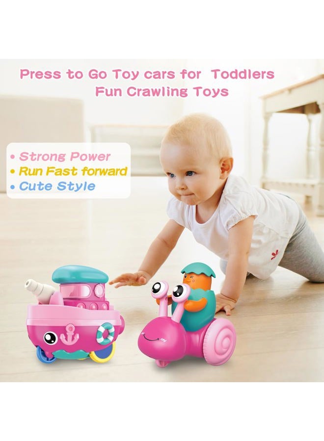 vusum 2 Pack Animal Car for Boy Birthday Gifts for Infant Cars Pink - Image 3