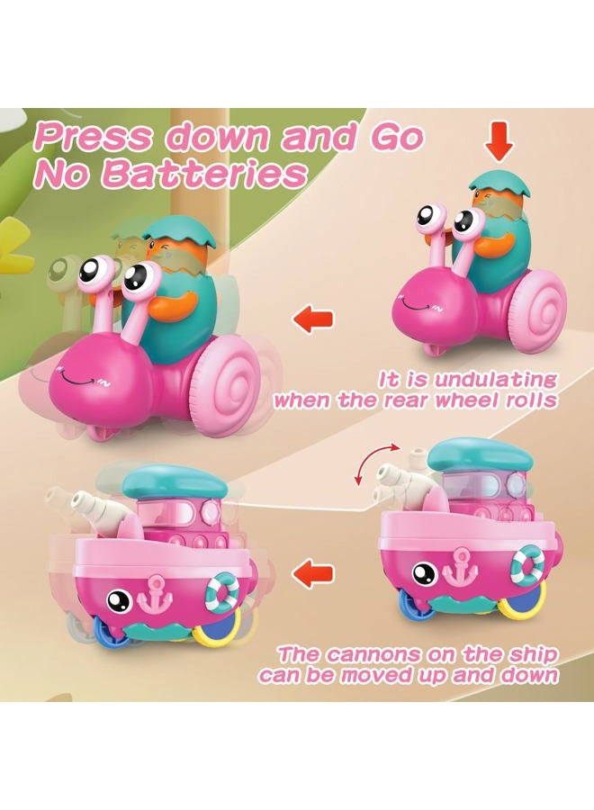 vusum 2 Pack Animal Car for Boy Birthday Gifts for Infant Cars Pink - Image 4