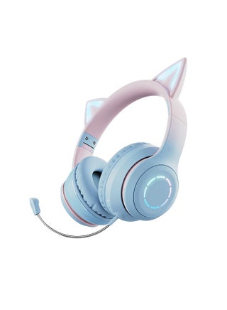 Glowing Cat Ear Headphones Foldable Over Ear Gaming Headset with Colorful Lights Wireless BT5.3 Earphone with Detachable Microphone 3.5mm Wired Music Headphone Foldable Adjustable Headband - pzsku/Z0EFF1D861855D1E93B8CZ/45/_/1698741933/5f067114-3259-4b11-a57b-5e2ce83aec8e