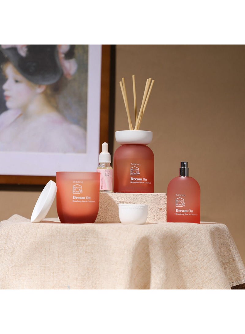 DANUBE HOME شمعة أمارة هومبل دريم أون في جرة - شمعة معطرة تدوم طويلاً برائحة فواكه وزهور دافئة، تصميم جرة زجاجية أنيقة، مثالية لأجواء المنزل والاسترخاء D7.5 X H8.5 سم - Image 3