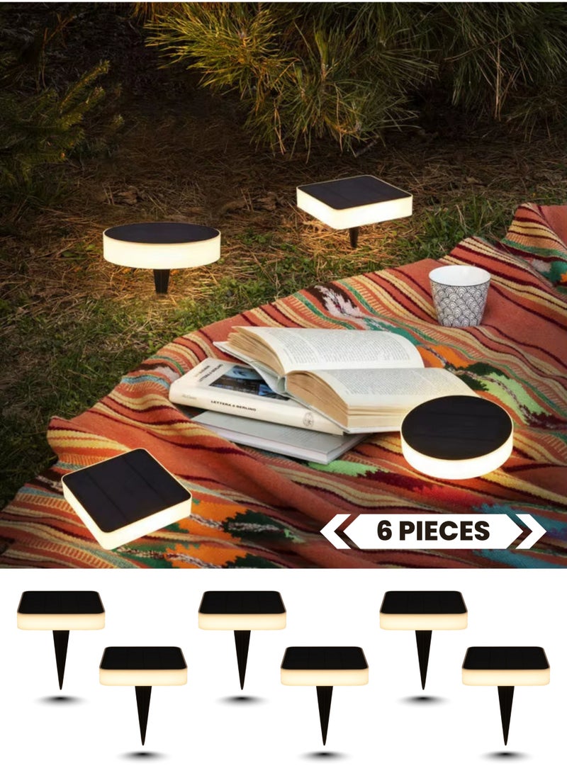 Vmax Solar Powered LED Garden Pathway Lights – 6PC Warm White Outdoor Waterproof Lawn Lamps with Auto On/Off - Image 1