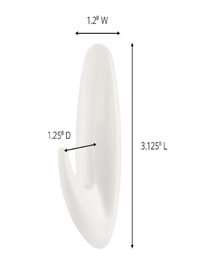 Command Command Medium Designer Hooks, White, 6-Hooks, Organize & Decorate Damage-Free 