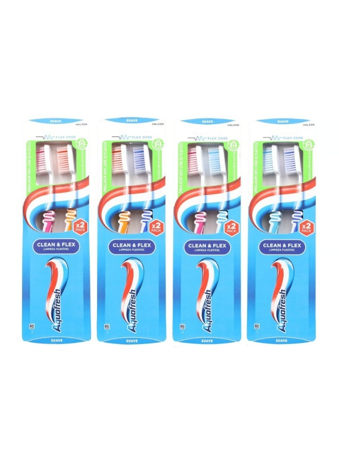 Aquafresh Clean & Flex Flexible Cleaning Soft Toothbrush x2 - Image 1