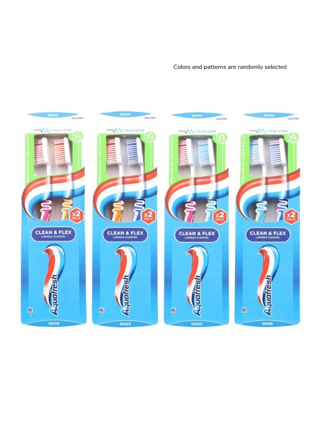 Aquafresh Clean & Flex Flexible Cleaning Soft Toothbrush x2 - Image 2