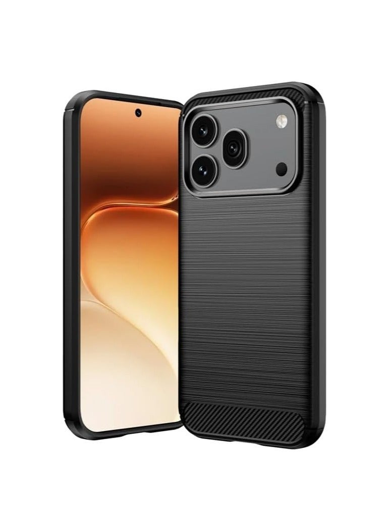 general Case Compatible with Honor 600 Pro 5G, soft TPU silicone bumper with carbon fiber brushed texture, scratch-resistant and shock-absorbing back cover - Image 1