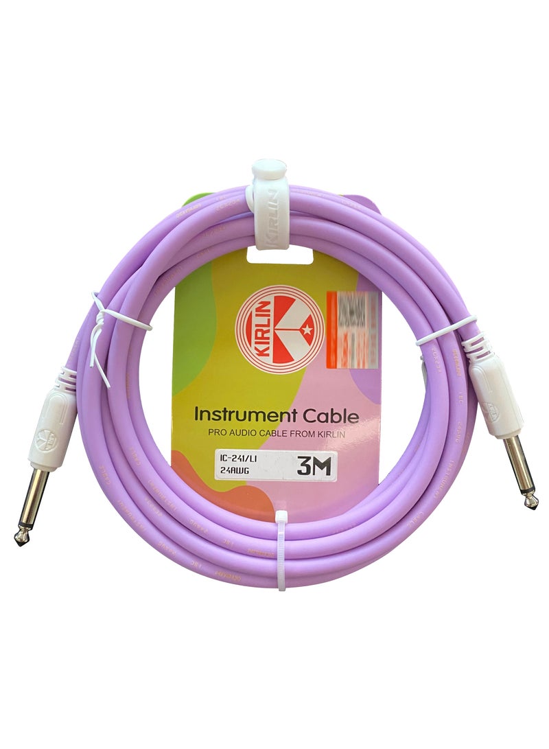 Generic 3M Guitar Cable – Dual Straight Plugs, Model IC-241, Macaron Colors, For Guitar & Bass  - Image 1