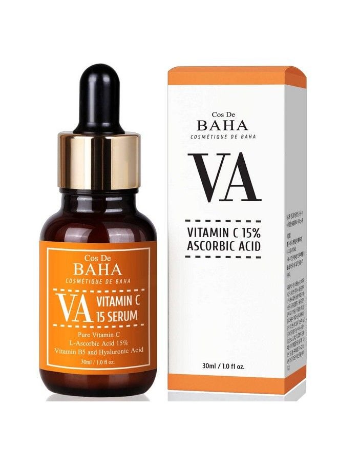Cos De BAHA Vitamin C Facial Serum With Lascorbic Acid 15% With Vitamin B5 For Fades Age Spots Smoothing Fine Lines + Dark Spots Pore Refining Resurfacing 1 Fl Oz (30Ml)  - Image 1