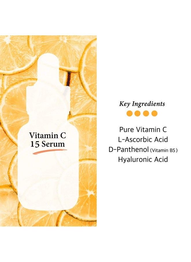 Cos De BAHA Vitamin C Facial Serum With Lascorbic Acid 15% With Vitamin B5 For Fades Age Spots Smoothing Fine Lines + Dark Spots Pore Refining Resurfacing 1 Fl Oz (30Ml)  - Image 3