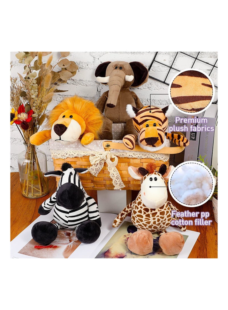 SYOSI 5 Pieces Safari Stuffed Animals Toy, 9.8 Inch Wild Animals Soft Realistic Jungle Animals Toys for Boys, Girls, Adults - Image 3