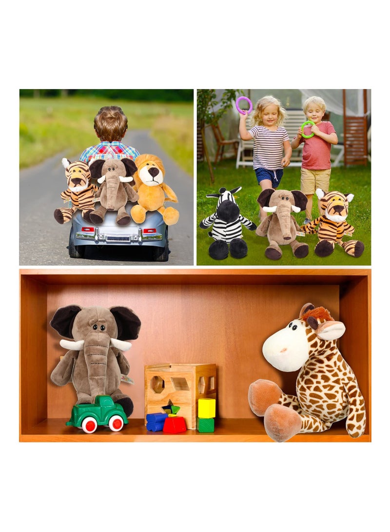 SYOSI 5 Pieces Safari Stuffed Animals Toy, 9.8 Inch Wild Animals Soft Realistic Jungle Animals Toys for Boys, Girls, Adults - Image 5
