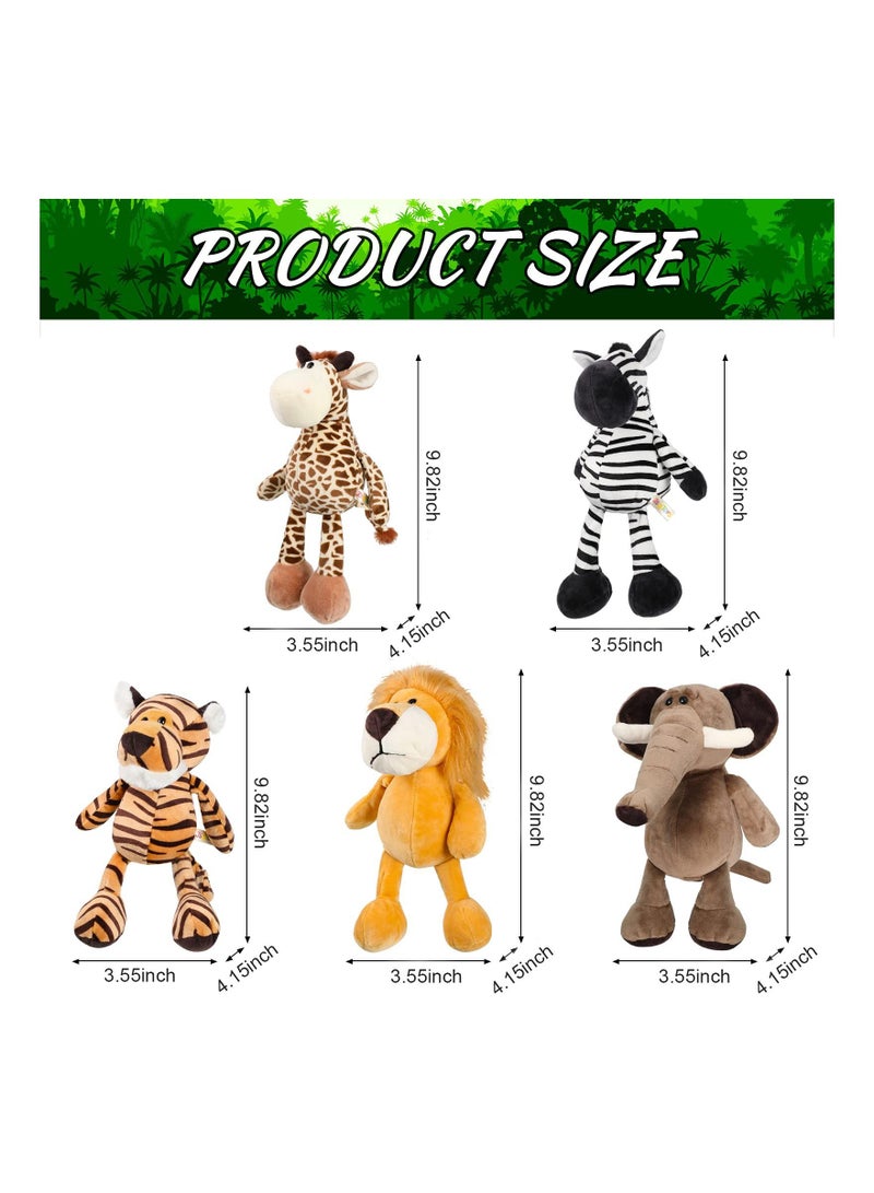 SYOSI 5 Pieces Safari Stuffed Animals Toy, 9.8 Inch Wild Animals Soft Realistic Jungle Animals Toys for Boys, Girls, Adults - Image 2
