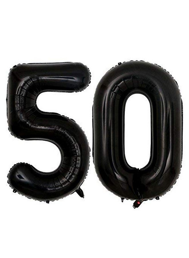 SCORPIO 40Inch Jumbo Black 50 Number Balloons For Birthday Party Decorations 50Th Year Old Party Supplies(Black 50) - Image 1