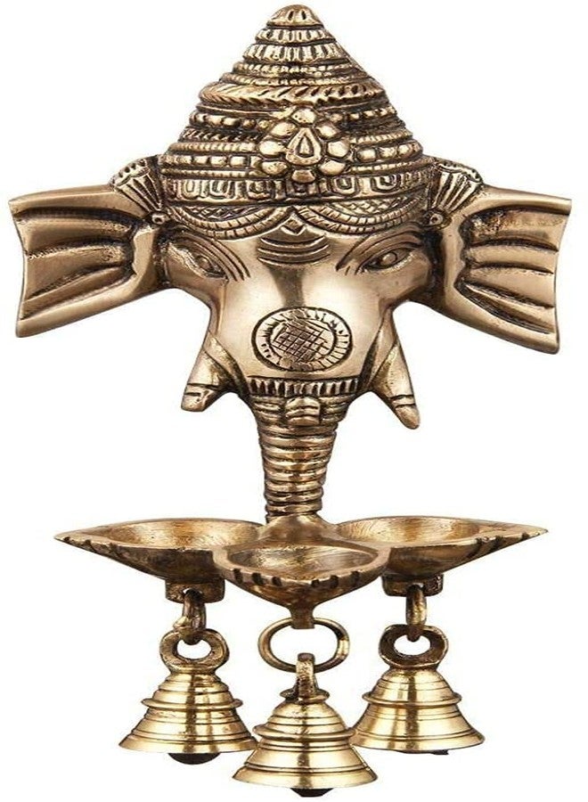 NOBILITY Ganesha Brass Hanging Diya Statue with Bell Standard Ganesh Idol for Pooja Home Decorative Puja Diwali Wedding Return Gift Items - Image 2