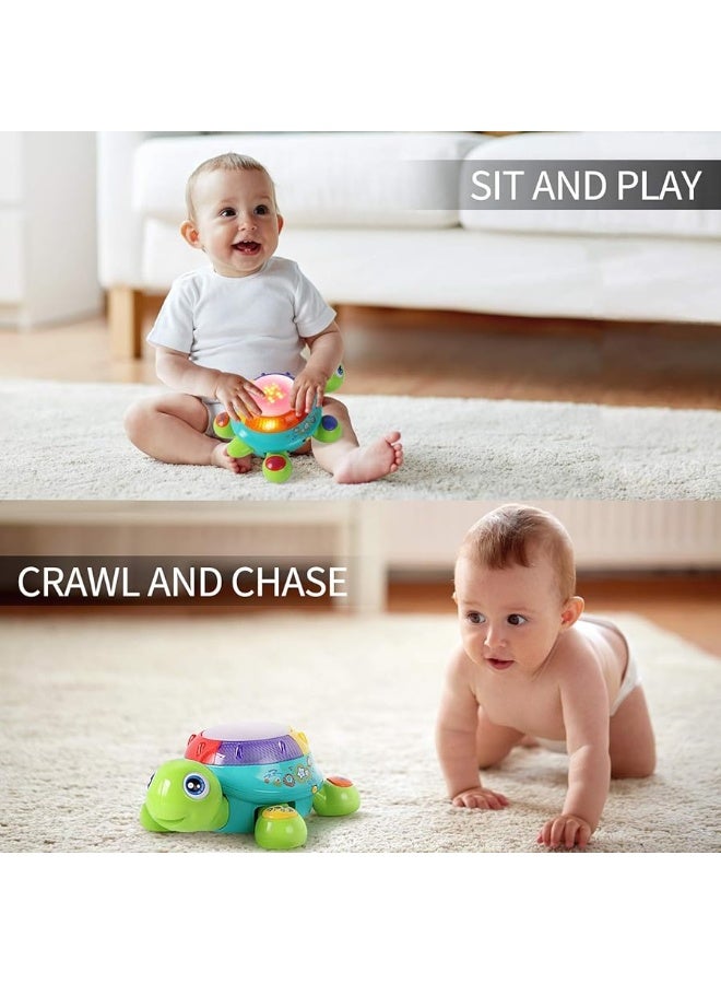iLearn iPlay, iLearn Baby Musical Turtle Toy, Infant Crawling Tummy Toys W/ Light Sound, Toddler Spanish English Bilingual Learning Educational, Birthday Gifts 6 7 8 9 10 12 18 Month 1 Year Old Boy Girl - Image 1