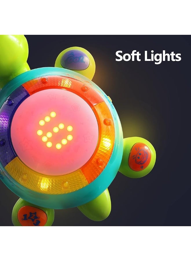 iLearn iPlay, iLearn Baby Musical Turtle Toy, Infant Crawling Tummy Toys W/ Light Sound, Toddler Spanish English Bilingual Learning Educational, Birthday Gifts 6 7 8 9 10 12 18 Month 1 Year Old Boy Girl - Image 4