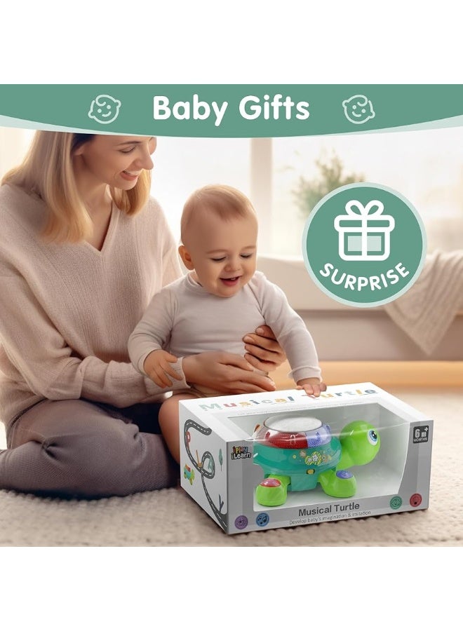 iLearn iPlay, iLearn Baby Musical Turtle Toy, Infant Crawling Tummy Toys W/ Light Sound, Toddler Spanish English Bilingual Learning Educational, Birthday Gifts 6 7 8 9 10 12 18 Month 1 Year Old Boy Girl - Image 2