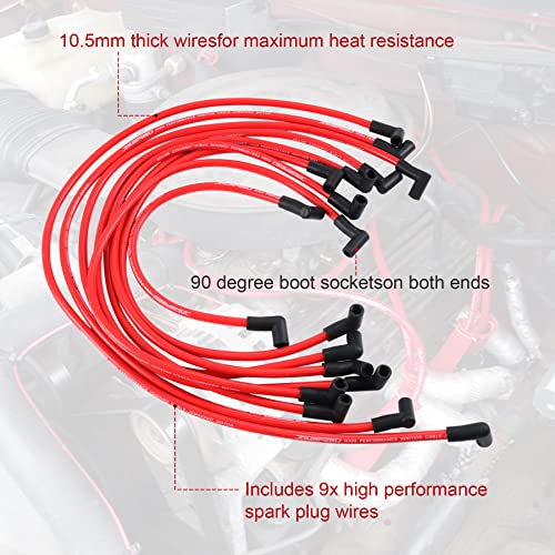JDMSPEED New 10.5mm Spark Plug Wire Set Replacement for HEI SBC BBC 350 383 454 Electronic - Image 3