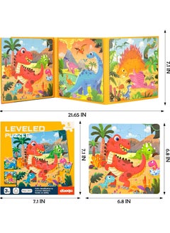 Generic Magnetic Puzzles for Kids Ages 3-5, 3 in 1 Dinosaurs Magnetic Jigsaw Puzzle Book, Travel Puzzles Toys for Toddlers 3-8 Year (Dinosaur World)  - Image 4