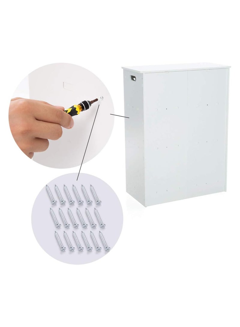 [80x60x30cm Extra Large]Waterproof Bathroom Cupboard Floor Standing Cabinet White Unit Storage Bathroom Furniture for Living Room Bedroom Kitchen Hallway Silm Shlef Cupboard with 2 doors