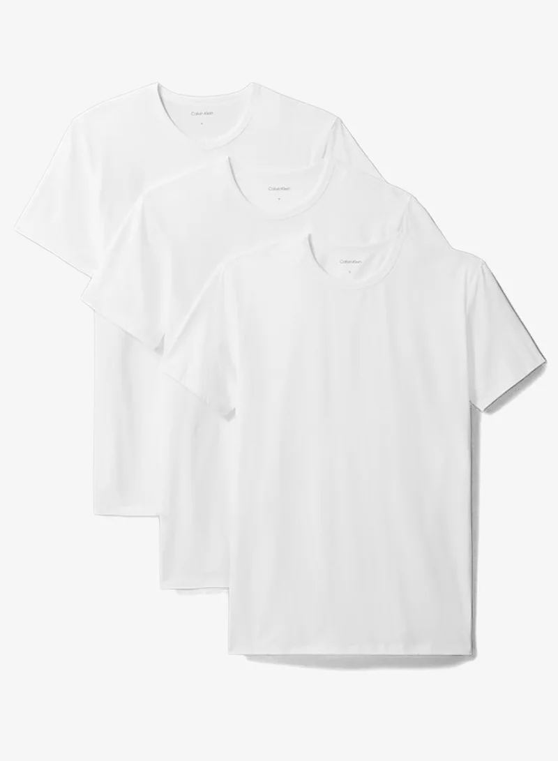 CALVIN KLEIN 3 Pack Solid Regular Fit Crew Neck T-Shirt