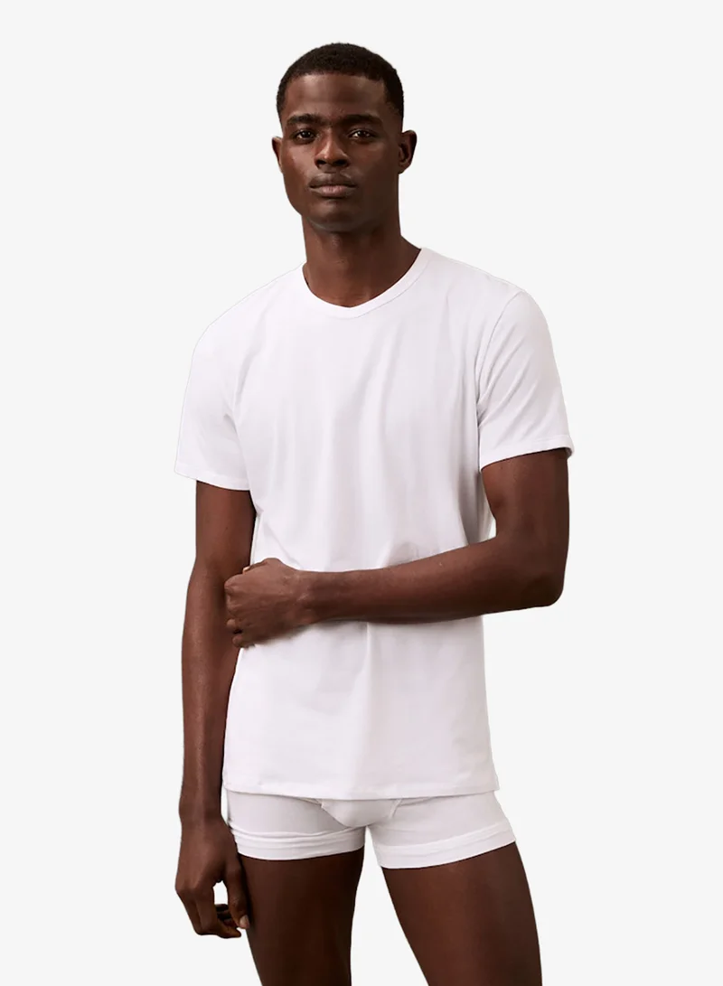 CALVIN KLEIN 3 Pack Solid Regular Fit Crew Neck T-Shirt