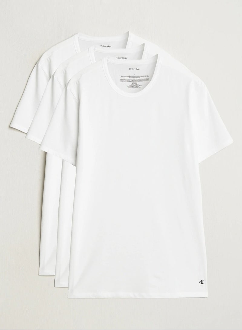 كالفن كلاين ثلاث قطع تي شيرت سادة بياقة دائرية وقصة عادية - Image 1