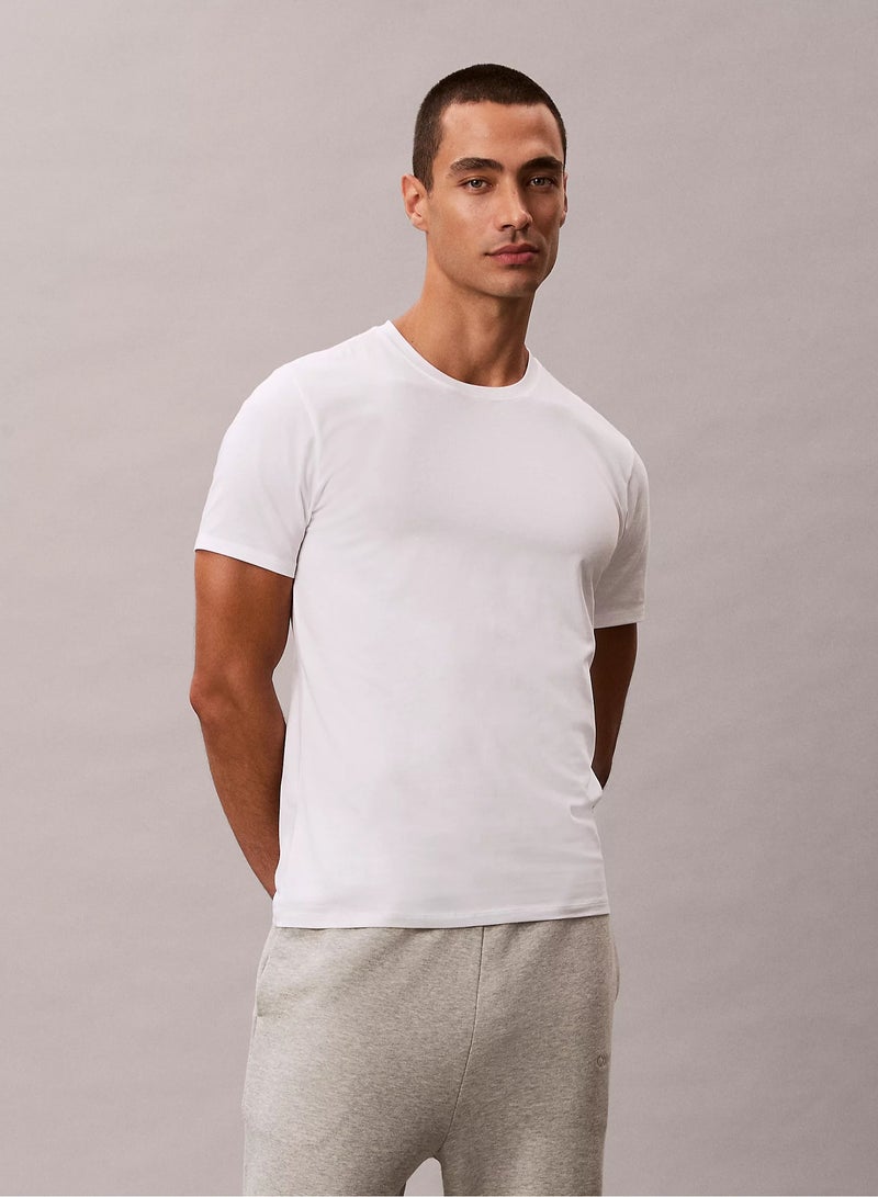 كالفن كلاين ثلاث قطع تي شيرت سادة بياقة دائرية وقصة عادية - Image 2