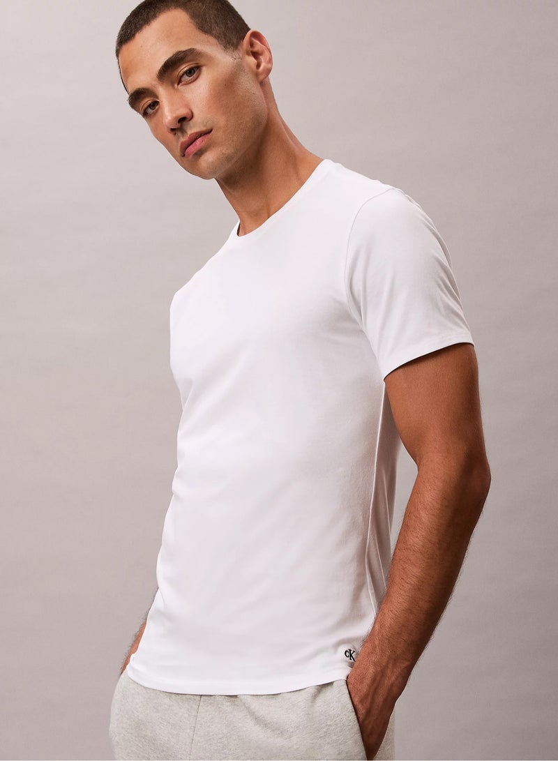كالفن كلاين ثلاث قطع تي شيرت سادة بياقة دائرية وقصة عادية - Image 4