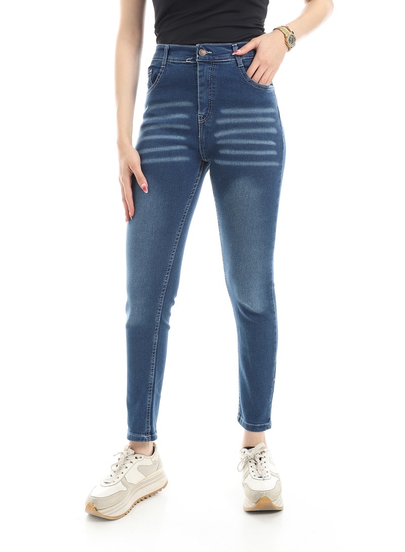 Skinny Jeans 5 Pocket Lycra Navy - Women - Image 3
