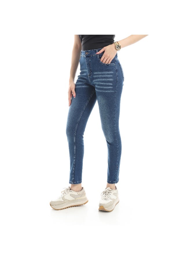 Skinny Jeans 5 Pocket Lycra Navy - Women - Image 1
