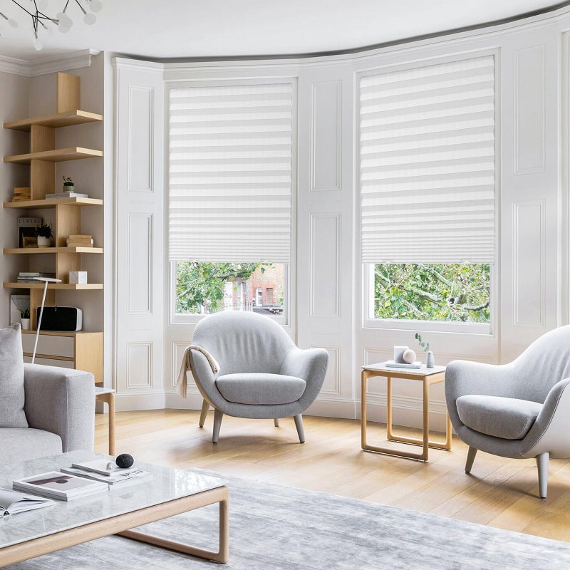 Touri 6 Packs Pleated Blackout Blinds, Temporary Blinds for Indoor Windows, Light Filtering Paper Shade, Easy to Cut and Install, 36" W x 72" L, White, Black Out Window Cover with 12 Clips - Image 2
