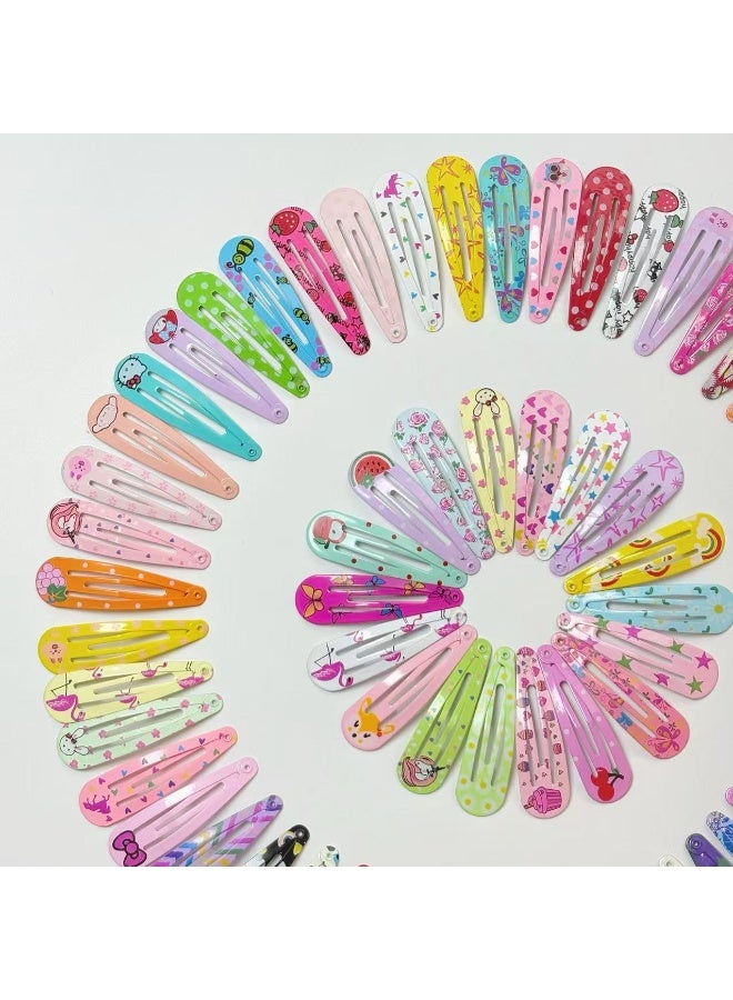 خاجول 20 قطعة 5 سم مشابك شعر مطبوعة على شكل قطرة ماء، مشابك شعر معدنية غير قابلة للانزلاق للفتيات والأطفال والمراهقات والنساء - Image 3