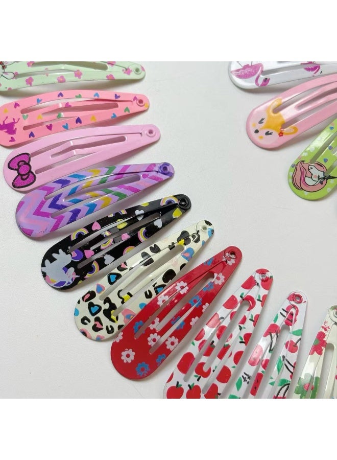 خاجول 20 قطعة 5 سم مشابك شعر مطبوعة على شكل قطرة ماء، مشابك شعر معدنية غير قابلة للانزلاق للفتيات والأطفال والمراهقات والنساء - Image 2