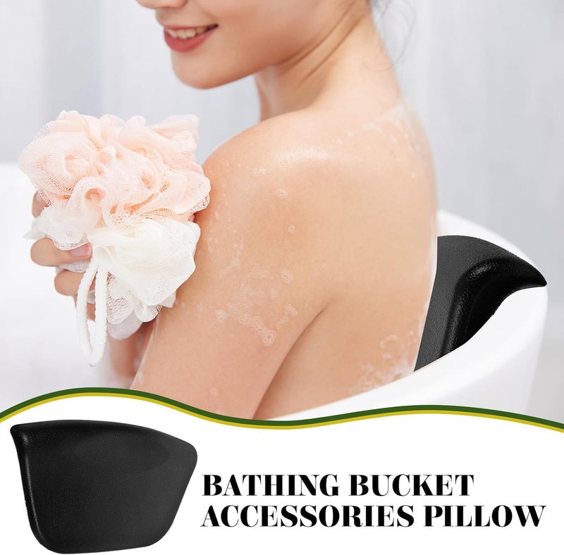 Homoyoyo Detachable Bath Pillow for Tub with Suction Cups, Pu Headrest Cushion for Neck and Lower Back Support, Comfortable Bathroom Soaking Accessory for Spa and Home Use - Image 3