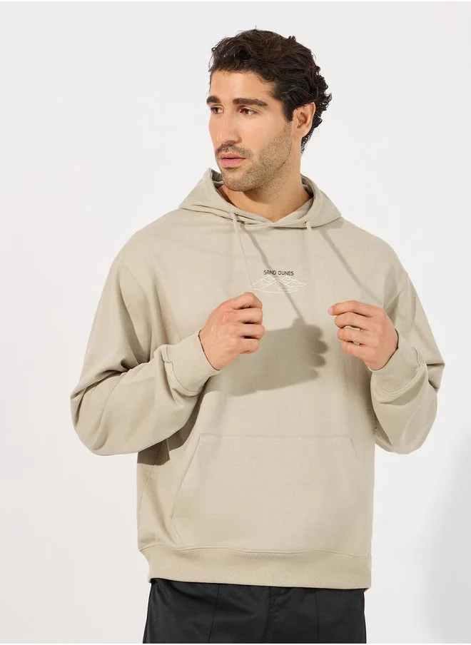 Styli Minimal Sand Dune Print Relaxed Fit Hoodie