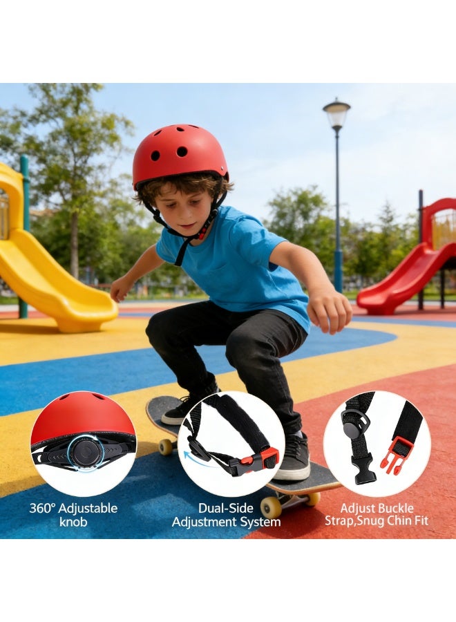 TAPIT Kids Bike Helmet Adjustable Toddler & Child Bicycle Helmet Multi-Sport Safety Helmet for Kids Adult Youth Lightweight for Scooter Cycling Skateboard Red - Image 3