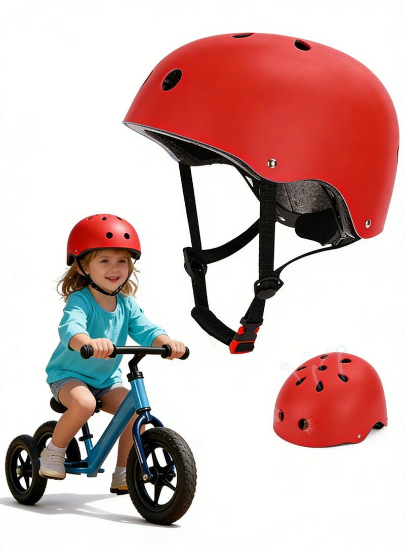 TAPIT Kids Bike Helmet Adjustable Toddler & Child Bicycle Helmet Multi-Sport Safety Helmet for Kids Adult Youth Lightweight for Scooter Cycling Skateboard Red - Image 1
