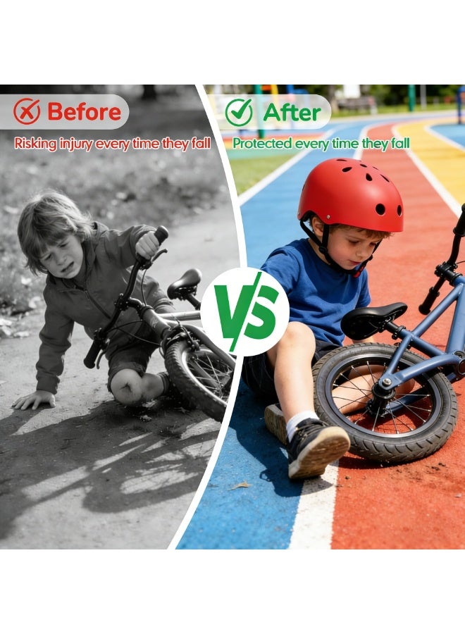TAPIT Kids Bike Helmet Adjustable Toddler & Child Bicycle Helmet Multi-Sport Safety Helmet for Kids Adult Youth Lightweight for Scooter Cycling Skateboard Red - Image 2