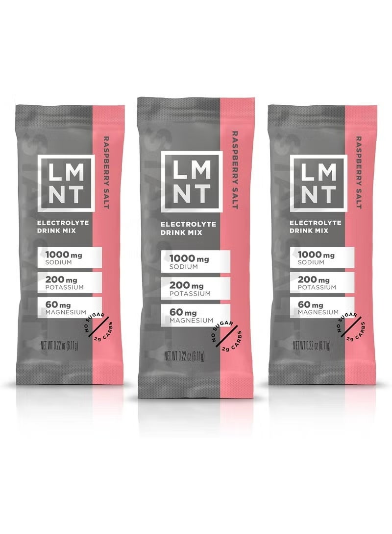 LMNT Zero Sugar Electrolyte Drink - Raspberry Salt - 30 Count - Image 1