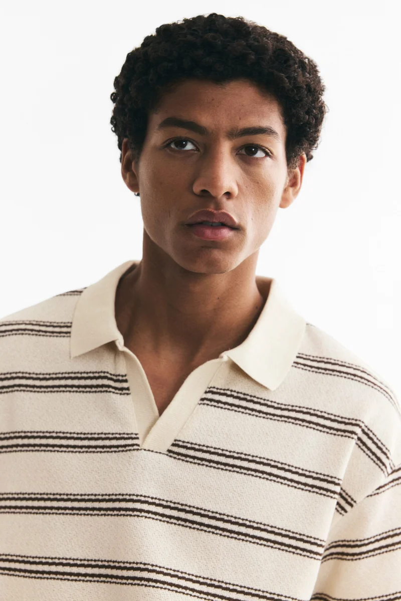 H&M  Relaxed Fit Knitted polo shirt for Men | Best Price UAE