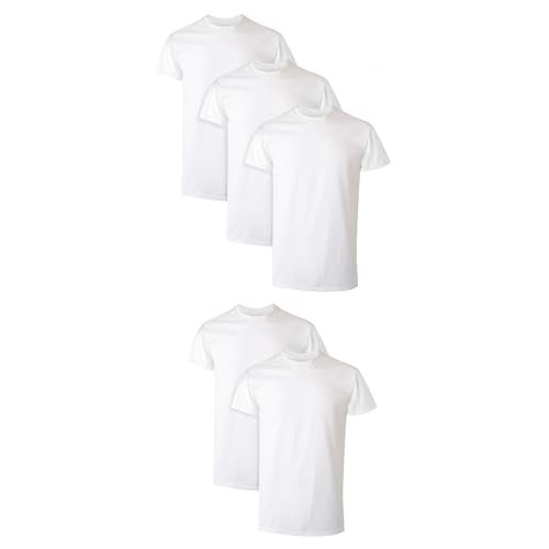 Hanes Men Hanes Men's White Performance Moisture-Wicking Crewneck Undershirt Tees, 5-Pack - Image 1