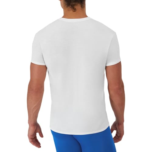 Hanes Men Hanes Men's White Performance Moisture-Wicking Crewneck Undershirt Tees, 5-Pack - Image 5