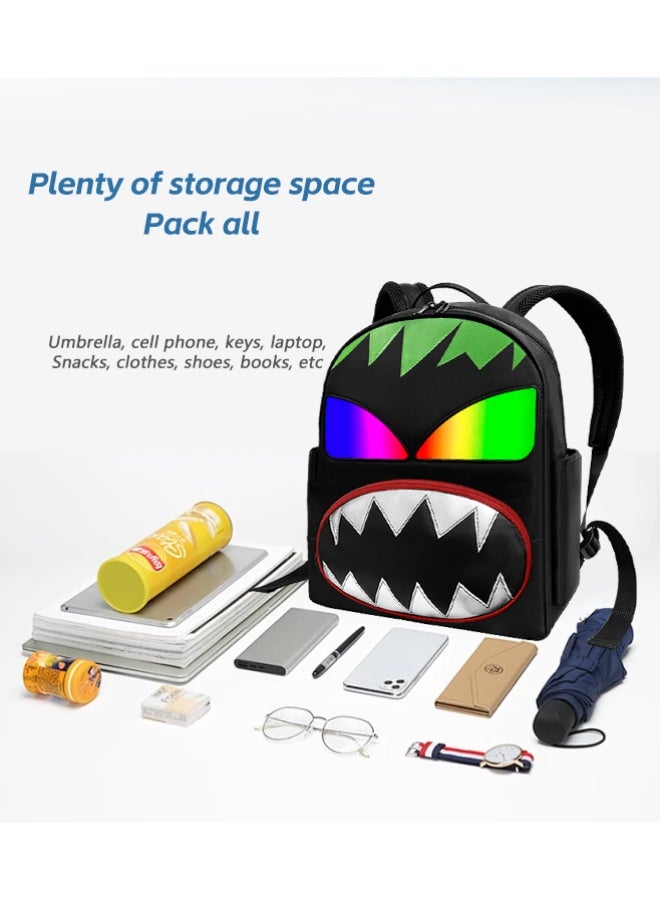 كوكو حقيبة ظهر LED ذكية بإضاءة ديناميكية – شاشة LED قابلة للتخصيص عبر التطبيق، مزودة بمنفذ USB، مقاومة للماء، مساحة تخزين واسعة، حقيبة إعلانية بإضاءة LED ملونة لجميع المناسبات - Image 5