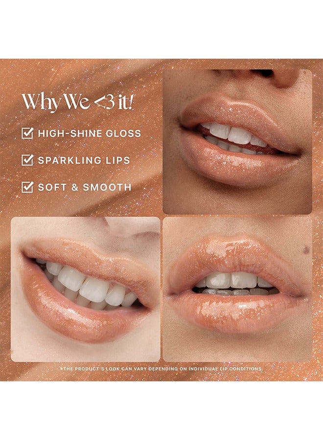 pudaier 12H Hydration Scented Vegan Lip Gloss，Lip Plumper Gloss， High Shine Gloss ，Moisturizing Lip Tint Shimmer Lip Gloss for Girl Women， Shiny Vegan Lip Makeup #02 - Image 3