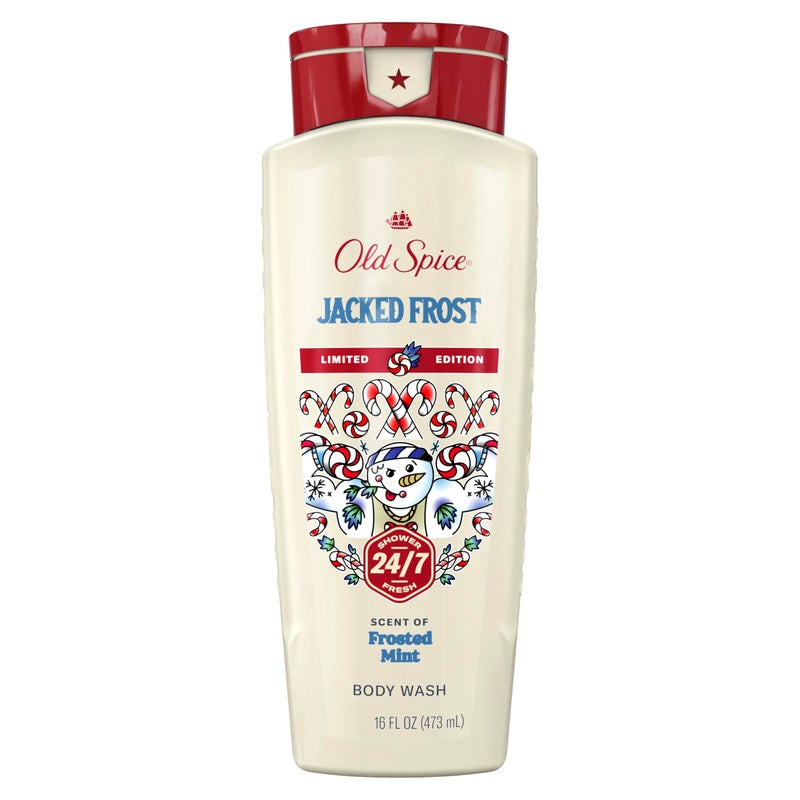 Old Spice Body Wash for Men, Holidudes Holiday Edition, 24/7 Holiday Freshness, Lasting Scent and Rich Lather, Stocking Stuffer, Jacked Frost Frosted Mint Scent, 16 oz - Image 1