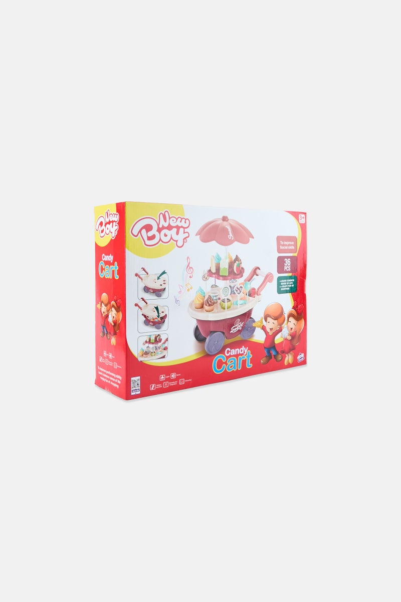 New Boy مجموعة لعبة عربة الحلوى 36 قطعة مع أضواء وأصوات - Image 3