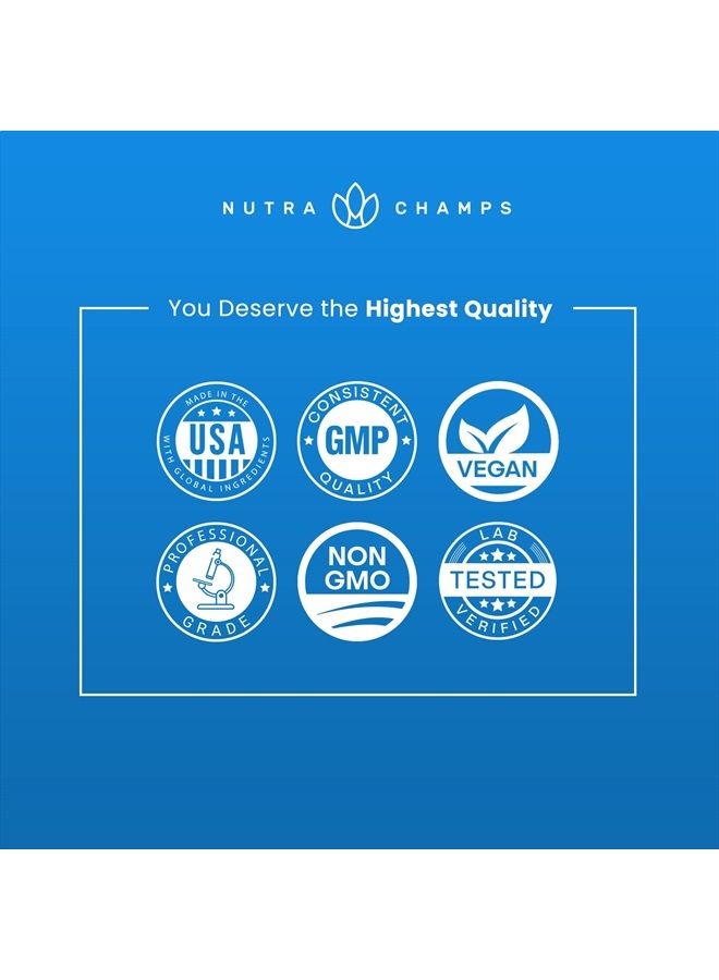 NutraChamps 5-HTP 200mg ,120 Vegan Capsules,Vitamin B6 & Vitamin C - Image 5